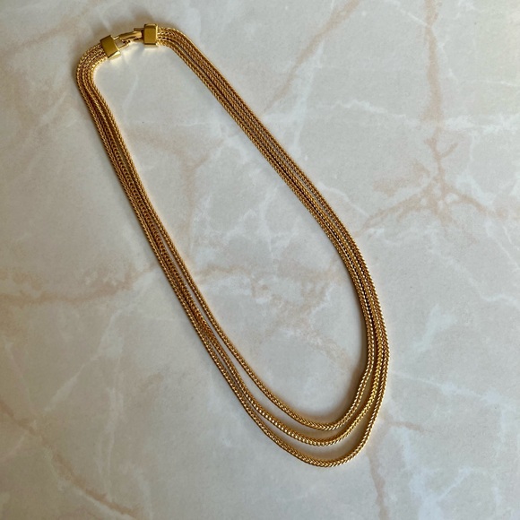 Monet Jewelry - MONET 3 strand gold wheat chain necklace VINTAGE PERFECT CONDITION